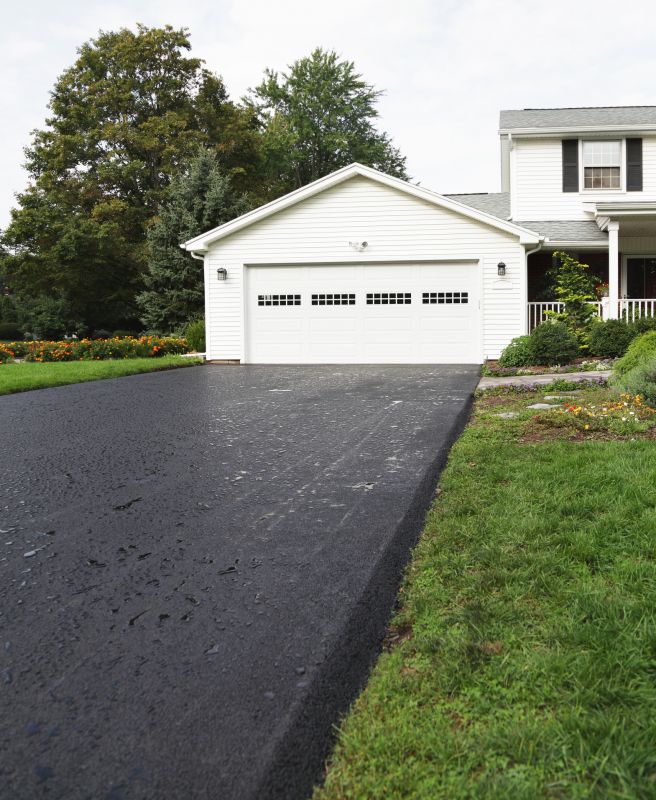 Blacktop Driveway with Edges